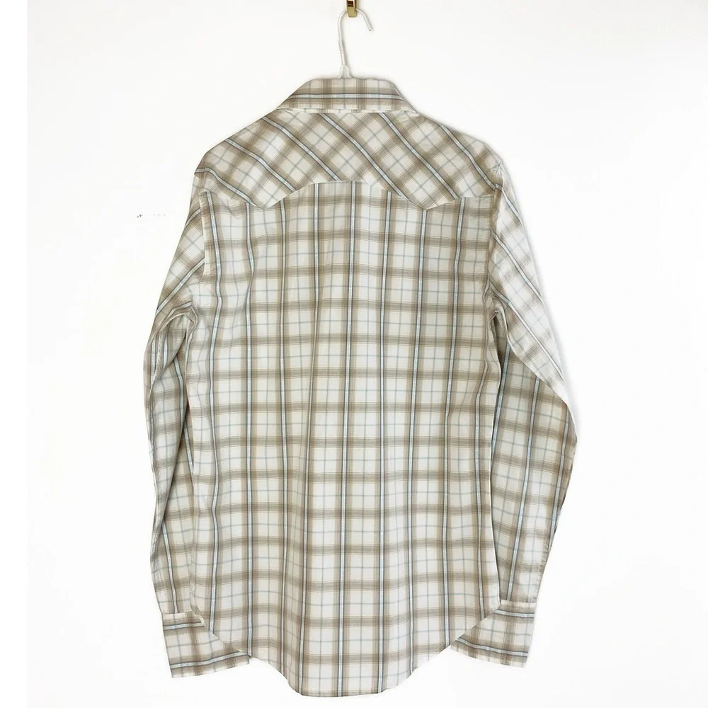 Stetson NWT Dobby Plaid Western button down Shirt Modern fit Mens size S